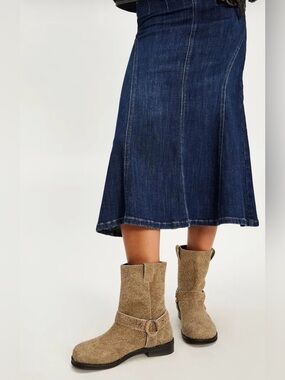 FREE PEOPLE FP Collection - Londyn Hairy Suede Boots NEW Size 8